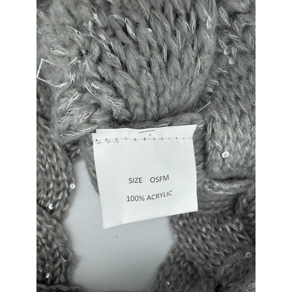 Muk Luks Sequin Twist Headband Chunky Knit Headwear Gray Heather Womens OSFM NWT - Picture 5 of 5
